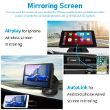 AWESAFE Wireless Carplay Android Auto, Portable Car Radio Player 7 Inch Full HD Touch Screen Car Audio Receiver Support Bluetooth, WiFi, Mirror Link, GPS, Siri, FM…