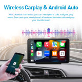 AWESAFE Wireless Carplay Android Auto, Portable Car Radio Player 7 Inch Full HD Touch Screen Car Audio Receiver Support Bluetooth, WiFi, Mirror Link, GPS, Siri, FM…