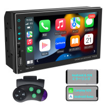 カーオーディオ 2DIN 7インチ カーステレオレシーバー Carplay IOS/Android Autoに対応 FMラジオ 音楽 ビデオ Buletooth電話 ミラーリンク AutoLink USB2.0接続 SDカード対応 ステアリングホイールコントロール/ケーブルケース付き