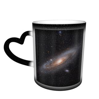 NC Ceramic Photo Coffee Mugs,Outer Space Astronomy Telescope Galaxy Beauty Constellation Illuminated Infinity Majestic Night Outdoors,Custom Picture Mug Magic Heat Sensitive Color Changing Mug Milk