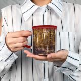 NC Ceramic Photo Coffee Mugs,Alabama State Autumn Forest Gulf Coast States Leaf Muscle Shoals Outdoors Tree,Custom Picture Mug Magic Heat Sensitive Color Changing Mug Milk Tea Cup Personalized Gifts
