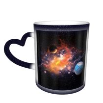 NC Ceramic Photo Coffee Mugs,Outer Space Astrology Creativity Supernova Astronomy Alien Illuminated Planet Surreal Exploding Futuristic,Custom Picture Mug Magic Heat Sensitive Color Changing Mug Mil