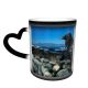NC Ceramic Photo Coffee Mugs,Oil Spill Crude Sea Pollution Wildlife Wild Archival Capital Cities Coastline Island,Custom Picture Mug Magic Heat Sensitive Color Changing Mug Milk Tea Cup Personalized