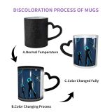 NC Ceramic Photo Coffee Mugs,Outer Space 970 979 Cartoon Comic Science Astronaut Cosmonaut Couple Relationship Explorer,Custom Picture Mug Magic Heat Sensitive Color Changing Mug Milk Tea Cup Person