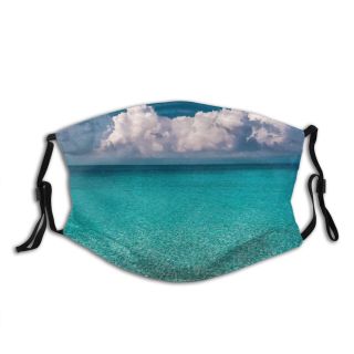 NC Azure Sky Cloud Wallpapers Pictures Sea Ocean Commons Images Rug Scenery Horizon Dust Washable Reusable Filter and Reusable Mouth Warm Windproof Cotton Face
