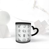 NC Ceramic Photo Coffee Mugs,Outer Space Astronaut Futuristic Telescope Planet Spaceship UFO Alien Shuttle Robot Earth,Custom Picture Mug Magic Heat Sensitive Color Changing Mug Milk Tea Cup Persona