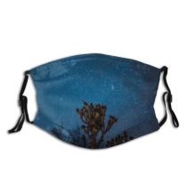 NC Astronomy Sky Outer Way Wallpapers Silhouette Pictures Universe Joshua Galaxy States Star Dust Washable Reusable Filter and Reusable Mouth Warm Windproof Cotton Face