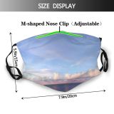 NC Azure Sky Expanse Quiet Cloud Wallpapers Silent Calm Pictures Pastel Serene Tranquil Dust Washable Reusable Filter and Reusable Mouth Warm Windproof Cotton Face