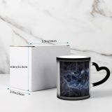 NC Ceramic Photo Coffee Mugs,Outer Space Alien Planet Landscape Scenery Dark Futuristic Arid Barren Topics Digitally,Custom Picture Mug Magic Heat Sensitive Color Changing Mug Milk Tea Cup Personali