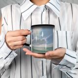 NC Ceramic Photo Coffee Mugs,Oil Cloud Sky Sea Beach Beauty Devon Horizon Over Outdoors Scenics Tranquil,Custom Picture Mug Magic Heat Sensitive Color Changing Mug Milk Tea Cup Personalized Gifts fo