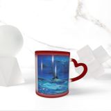 NC Ceramic Photo Coffee Mugs,Oil Storm Wave Modern Sea Sky Ship Artist's Canvas Abstract Art Craft,Custom Picture Mug Magic Heat Sensitive Color Changing Mug Milk Tea Cup Personalized Gifts for Fami