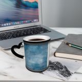 NC Ceramic Photo Coffee Mugs,Oil Sea Abstract Art Artist's Canvas Design Fine Acrylic Craft Palette Creativity,Custom Picture Mug Magic Heat Sensitive Color Changing Mug Milk Tea Cup Personalized Gi