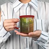 NC Ceramic Photo Coffee Mugs,Alava Province Beauty Branch Plant Dawn Fog Forest Freedom Glowing Heat Temperature,Custom Picture Mug Magic Heat Sensitive Color Changing Mug Milk Tea Cup Personalized
