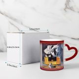 NC Ceramic Photo Coffee Mugs,Old Fashioned Outer Space Astronaut Spaceship Exploration Moon Culture Flag Childhood Headwear,Custom Picture Mug Magic Heat Sensitive Color Changing Mug Milk Tea Cup Pe
