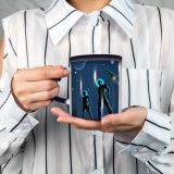 NC Ceramic Photo Coffee Mugs,Outer Space 970 979 Cartoon Comic Science Astronaut Cosmonaut Couple Relationship Explorer,Custom Picture Mug Magic Heat Sensitive Color Changing Mug Milk Tea Cup Person