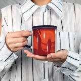 NC Ceramic Photo Coffee Mugs,Outer Space Astronaut Mars Planet Alien Stratosphere Adventure Moon Rocket Spaceship Silhouette,Custom Picture Mug Magic Heat Sensitive Color Changing Mug Milk Tea Cup P