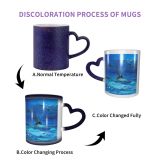 NC Ceramic Photo Coffee Mugs,Oil Storm Wave Modern Sea Sky Ship Artist's Canvas Abstract Art Craft,Custom Picture Mug Magic Heat Sensitive Color Changing Mug Milk Tea Cup Personalized Gifts for Fami
