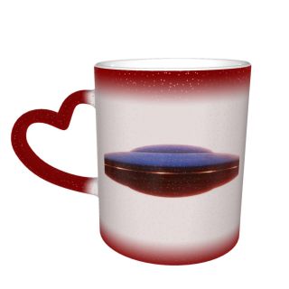 NC Ceramic Photo Coffee Mugs,Air Vehicle Alien Art Futuristic Outer Space Disc Travel Spaceship UFO UK,Custom Picture Mug Magic Heat Sensitive Color Changing Mug Milk Tea Cup Personalized Gifts for