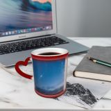 NC Ceramic Photo Coffee Mugs,Outer Space Abstract Astrology Astronomy Beauty China East Cloud Sky Cloudscape Communication,Custom Picture Mug Magic Heat Sensitive Color Changing Mug Milk Tea Cup Per