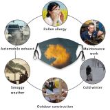 NC Azure Sky Cloud Wallpapers Light Pictures Bonfire Images Sunlight Flare Fire Cumulus Dust Washable Reusable Filter and Reusable Mouth Warm Windproof Cotton Face