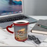 NC Ceramic Photo Coffee Mugs,Air Pollution Architecture Building Exterior Built Structure Chemical Chimney City Cityscape Cloud,Custom Picture Mug Magic Heat Sensitive Color Changing Mug Milk Tea Cu