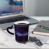 NC Ceramic Photo Coffee Mugs,Outer Space Brain Glowing Zoom Authority Bizarre Digital Composite Ideas Imagination Mystery,Custom Picture Mug Magic Heat Sensitive Color Changing Mug Milk Tea Cup Pers