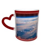 NC Ceramic Photo Coffee Mugs,Outer Space Above Aerial Beauty Cloud Sky Cloudscape Cumulus Digital Enhancement Earth's,Custom Picture Mug Magic Heat Sensitive Color Changing Mug Milk Tea Cup Personal