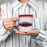 NC Ceramic Photo Coffee Mugs,Air Vehicle Alien Art Futuristic Outer Space Disc Travel Spaceship UFO UK,Custom Picture Mug Magic Heat Sensitive Color Changing Mug Milk Tea Cup Personalized Gifts for