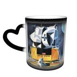NC Ceramic Photo Coffee Mugs,Old Fashioned Outer Space Astronaut Spaceship Exploration Moon Culture Flag Childhood Headwear,Custom Picture Mug Magic Heat Sensitive Color Changing Mug Milk Tea Cup Pe