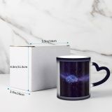 NC Ceramic Photo Coffee Mugs,Outer Space Brain Glowing Zoom Authority Bizarre Digital Composite Ideas Imagination Mystery,Custom Picture Mug Magic Heat Sensitive Color Changing Mug Milk Tea Cup Pers