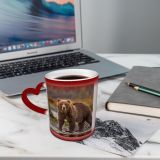 NC Ceramic Photo Coffee Mugs,Alaska State Wildlife Wild Autumn Bear Claw Flowing Forest Fur Grizzly Kodiak,Custom Picture Mug Magic Heat Sensitive Color Changing Mug Milk Tea Cup Personalized Gifts