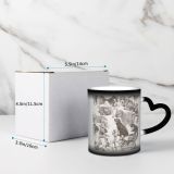 NC Ceramic Photo Coffee Mugs,Airedale Beagle Belgium Boxer Dog Canada German Golden Great Dane Seamless,Custom Picture Mug Magic Heat Sensitive Color Changing Mug Milk Tea Cup Personalized Gifts for
