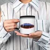 NC Ceramic Photo Coffee Mugs,Air Vehicle Alien Art Futuristic Outer Space Disc Travel Spaceship UFO UK,Custom Picture Mug Magic Heat Sensitive Color Changing Mug Milk Tea Cup Personalized Gifts for