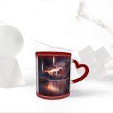 NC Ceramic Photo Coffee Mugs,Alaska State Arctic Astronomy Aurora Borealis Beach Canada Temperature Finland Finnish Lapland,Custom Picture Mug Magic Heat Sensitive Color Changing Mug Milk Tea Cup Pe