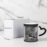 NC Ceramic Photo Coffee Mugs,Old Fashioned Sea Storm Cape Horn Nautical Vessel 8th Century Armed Forces,Custom Picture Mug Magic Heat Sensitive Color Changing Mug Milk Tea Cup Personalized Gifts for