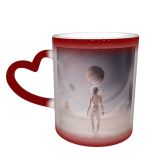 NC Ceramic Photo Coffee Mugs,Outer Space Alien Astronaut Futuristic Planet Moon Rear Fantasy Lifestyles Scenics Sky,Custom Picture Mug Magic Heat Sensitive Color Changing Mug Milk Tea Cup Personaliz