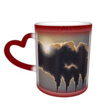 NC Ceramic Photo Coffee Mugs,Air Pollution Atmosphere Carbon Dioxide Change Chemical Chimney Cloud Sky Coal Fired,Custom Picture Mug Magic Heat Sensitive Color Changing Mug Milk Tea Cup Personalized