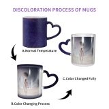 NC Ceramic Photo Coffee Mugs,Outer Space Alien Astronaut Futuristic Planet Moon Rear Fantasy Lifestyles Scenics Sky,Custom Picture Mug Magic Heat Sensitive Color Changing Mug Milk Tea Cup Personaliz