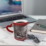 NC Ceramic Photo Coffee Mugs,Old Fashioned Sea Storm Cape Horn Nautical Vessel 8th Century Armed Forces,Custom Picture Mug Magic Heat Sensitive Color Changing Mug Milk Tea Cup Personalized Gifts for