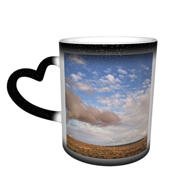 NC Ceramic Photo Coffee Mugs,Air Pollution Arizona Beauty Cloud Sky Desert Environmental Issues Factory Heat Temperature,Custom Picture Mug Magic Heat Sensitive Color Changing Mug Milk Tea Cup Perso