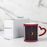 NC Ceramic Photo Coffee Mugs,Outer Space Abstract Adventure Art Aspirations Cartoon Childhood Crescent Decoration Distressed Dreaming,Custom Picture Mug Magic Heat Sensitive Color Changing Mug Milk