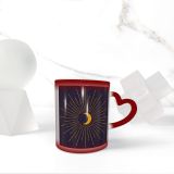 NC Ceramic Photo Coffee Mugs,Outer Space Abstract Adventure Art Aspirations Cartoon Childhood Crescent Decoration Distressed Dreaming,Custom Picture Mug Magic Heat Sensitive Color Changing Mug Milk