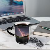 NC Ceramic Photo Coffee Mugs,Akita Prefecture Astronomy Beauty Clear Sky Constellation East Famous Place Galaxy Geology,Custom Picture Mug Magic Heat Sensitive Color Changing Mug Milk Tea Cup Person