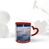 NC Ceramic Photo Coffee Mugs,Outer Space Above Aerial Beauty Cloud Sky Cloudscape Cumulus Digital Enhancement Earth's,Custom Picture Mug Magic Heat Sensitive Color Changing Mug Milk Tea Cup Personal