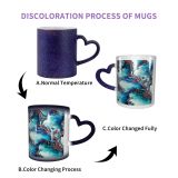 NC Ceramic Photo Coffee Mugs,Outer Space Art Glitch Surreal Hologram Abstract Craft Chaos Gradient Covering Damaged,Custom Picture Mug Magic Heat Sensitive Color Changing Mug Milk Tea Cup Personaliz