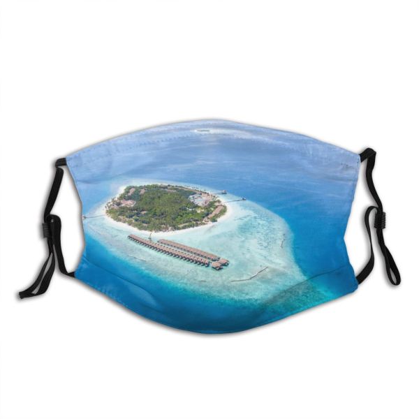 NC Atoll Wallpapers Tropical Visit Land Pictures Coast Sea Ocean Shoreline Stock Images Dust Washable Reusable Filter and Reusable Mouth Warm Windproof Cotton Face