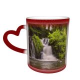NC Ceramic Photo Coffee Mugs,Aisne Beauty France Exposure Outdoors Panoramic Rock Scenics Springtime Stream Tree Waterfall,Custom Picture Mug Magic Heat Sensitive Color Changing Mug Milk Tea Cup Per