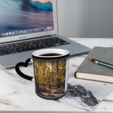 NC Ceramic Photo Coffee Mugs,Alabama State Autumn Forest Gulf Coast States Leaf Muscle Shoals Outdoors Tree,Custom Picture Mug Magic Heat Sensitive Color Changing Mug Milk Tea Cup Personalized Gifts