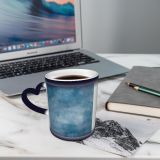 NC Ceramic Photo Coffee Mugs,Oil Sea Abstract Art Artist's Canvas Design Fine Acrylic Craft Palette Creativity,Custom Picture Mug Magic Heat Sensitive Color Changing Mug Milk Tea Cup Personalized Gi
