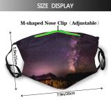 NC Astronomy Sky Outer Way Wallpapers Grey Glow Light Pictures Universe Galaxy Behind Dust Washable Reusable Filter and Reusable Mouth Warm Windproof Cotton Face